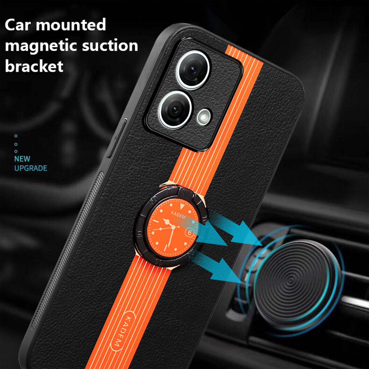 KADEM For Motorola Moto G84 5G Phone Case PU Leather+Acrylic+TPU Phone Cover Work for Magnetic Car Holder KADEM For Motorola Moto G84 5G Phone Case PU Leather+Acrylic+TPU Phone Cover Work for Magnetic Car Holder